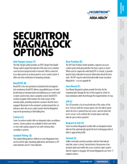 securitron Magnalock oPtions - Securitron Magnalock Corporation