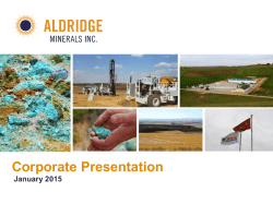 Corporate Presentation - Aldridge Minerals Inc.