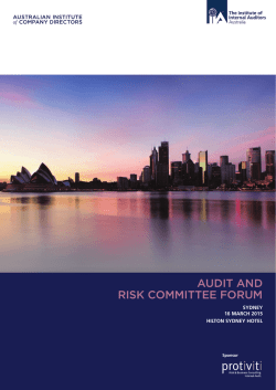 AUDIT AND RISK COMMITTEE FORUM 2015