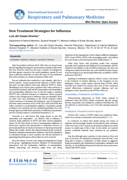 New Treatment Strategies for Influenza