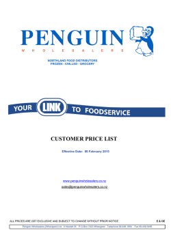 Penguin Customer Price List