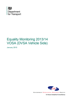 VOSA equality monitoring summary 2013 to 2014