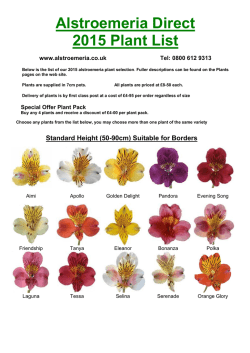 Alstroemeria Direct 2015 Plant List