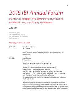 2015 IBI Annual Forum - Integrated Benefits Institute