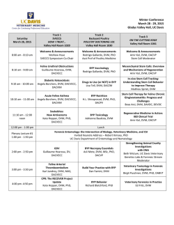 Schedule and Topics - UC Davis School of Veterinary Medicine