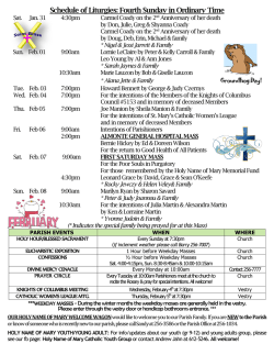 The current Parish Bulletin is available. Click here