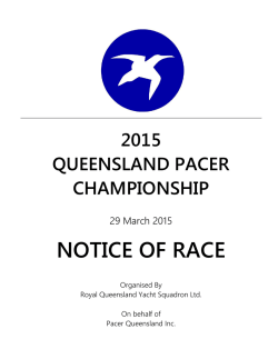 2015 Pacer Championship (Fleet Racing) – Notice of Race
