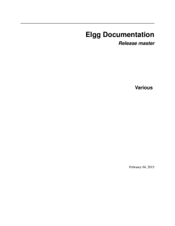 Elgg Documentation Release master Various