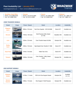 Fleet Availability List l January 2015