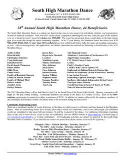 shmd 2015 press release - South High Marathon Dance