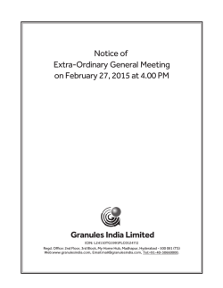 Notice of Extra-Ordinary General Meeting on