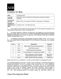 Loan No. 3203-PAK: Power Transmission Enhancement Investment