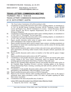 TEXAS LOTTERY COMMISSION MEETING