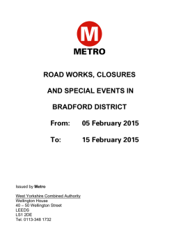 Bradford: roadworks, road closures and special events