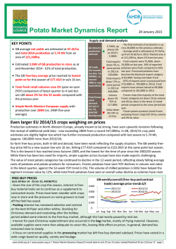 Potato Market Dynamics Report - 30 January 2015