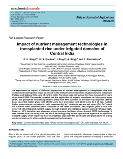 Impact of nutrient management technologies in transplanted rice