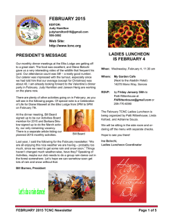 Current Newsletter - Tuolumne County Newcomers Club
