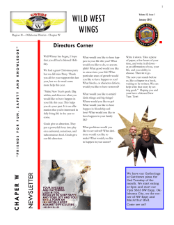 January newsletter - Wild West Wings GWRRA Oklahoma District