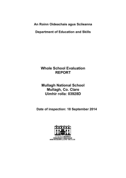 Whole School Evaluation REPORT Mullagh National School