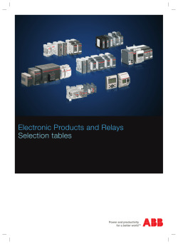 Electronic Products and Relays Selection tables