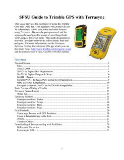 SFSU Guide to Trimble GPS with Terrasync