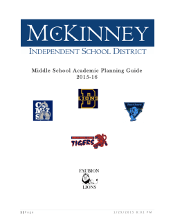 Middle School Academic Planning Guide 2015-16
