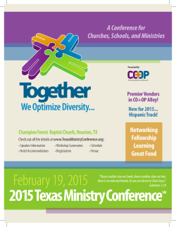 Conference Brochure - Texas Ministry Conference