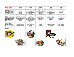 Weekly Menu - Chapel Hill Day Care Center