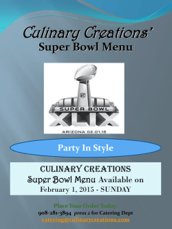 Super Bowl - Culinary Creations