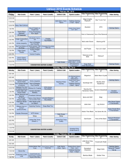 Ushicon 2015 Events Schedule