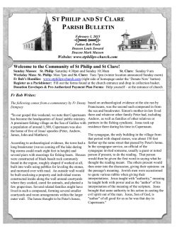 Feb 1, 2015 Bulletin - St. Philip Parish and St. Clare Mission