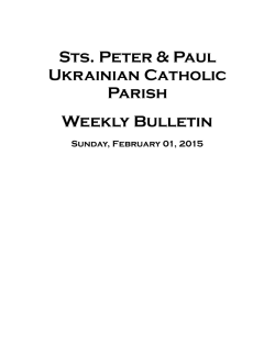 Weekly Bulletin - Sts Peter and Paul Ukrainian Catholic Church