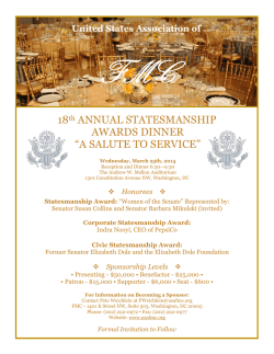 18th ANNUAL STATESMANSHIP AWARDS DINNER “A SALUTE TO