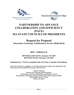 PACE RFP IT003PACE - Massachusetts Community Colleges