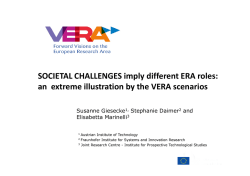 SOCIETAL CHALLENGES imply different ERA roles: an extreme