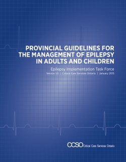 Provincial Guidelines for Epilepsy