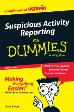 Suspicious Activity Reporting For Dummies®, Special Edition