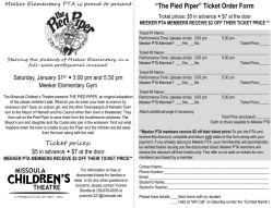 “The Pied Piper” Ticket Order Form
