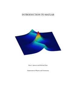 Introduction to Matlab - Physics and Astronomy