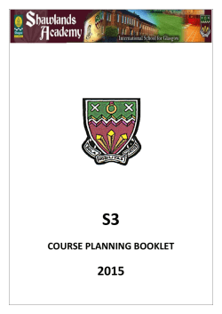 COURSE PLANNING BOOKLET