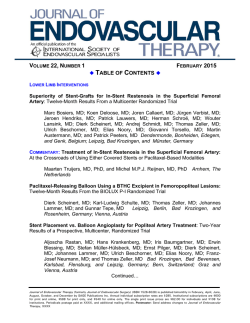 TABLE OF CONTENTS - Journal of Endovascular Therapy