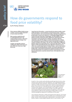 How do governments respond to food price volatility? - unu
