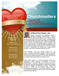 Latest Newsletter On-line - East Glenville Community Church