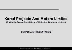 This is a proprietary document of Karad Projects and Motors Limited