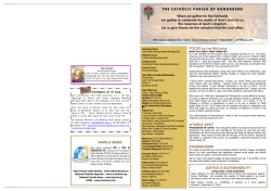 Current Bulletin - The Catholic Parish of Bundaberg