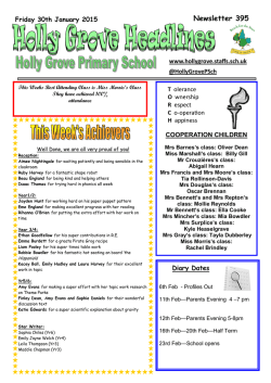 Jan 30th - Holly Grove Primary School