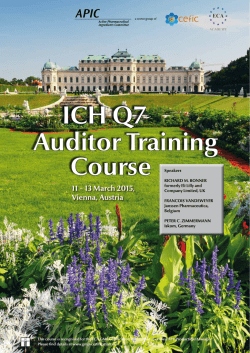 ICH Q7 Auditor Training Course