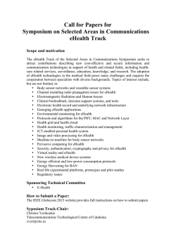 Call for Papers eHealth Globacom 2105