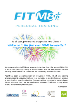 Welcome to the first ever FitM8 Newsletter!