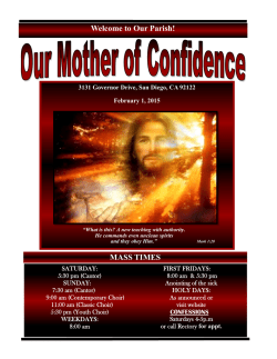 Our Bulletin - Our Mother of Confidence